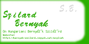 szilard bernyak business card